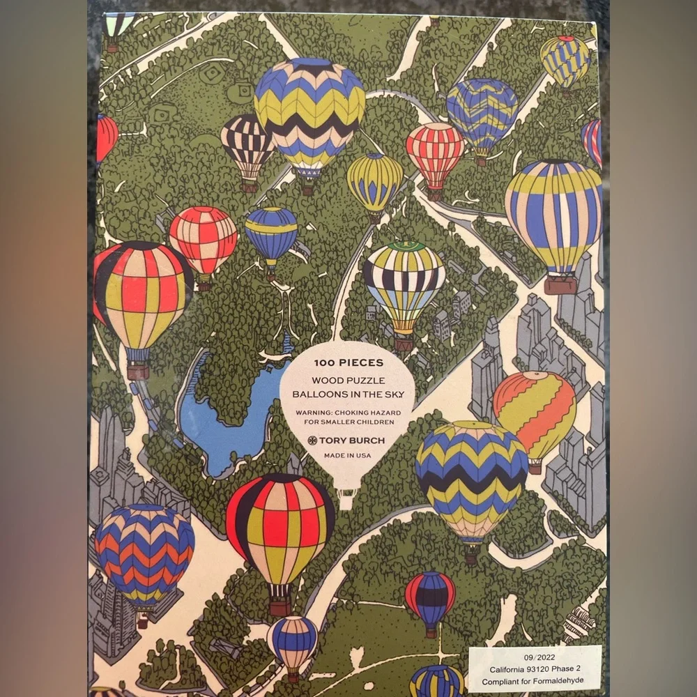 Tory Burch 100 Piece Laser Cut Wooden Puzzle Balloons in the Sky - Picture 5 of 5